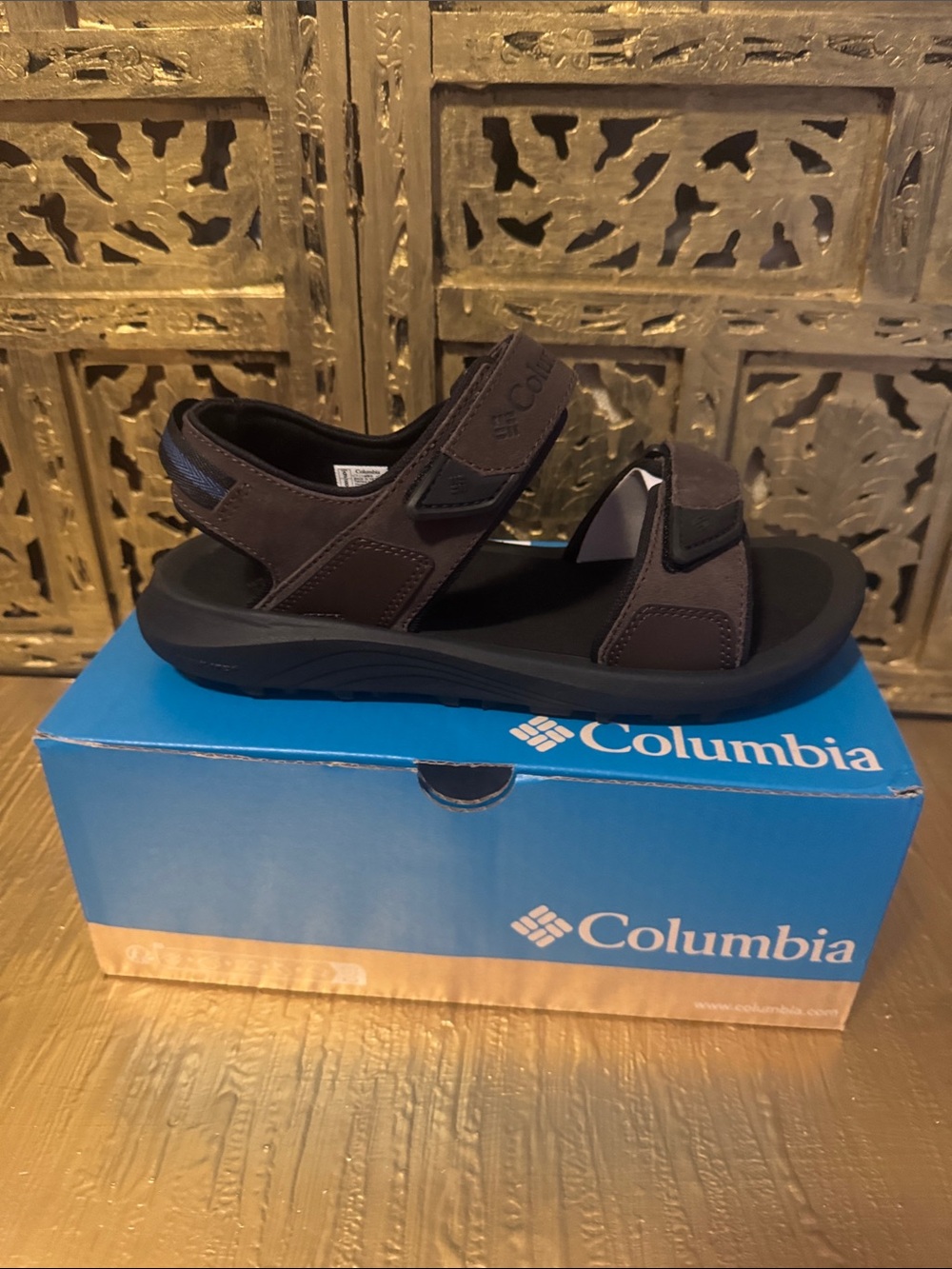 Columbia Black and Brown Adjustable Strap Outdoor Sandals